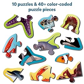Skillmatics Step by Step Puzzles - 41 Piece Jigsaw & Toddler Puzzle, Montessori Educational Toy for Boys & Girls, Underwater Animals, Travel Friendly, Gifts for Kids Ages 3, 4, 5 and Up