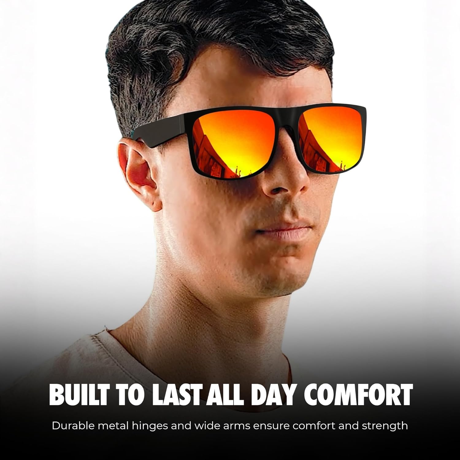 grinderPUNCH XL Large Face Polarized Sunglasses Big Heads Wide Face, Extra Wide Oversized Sunglasses for Driving Glasses - Image 7