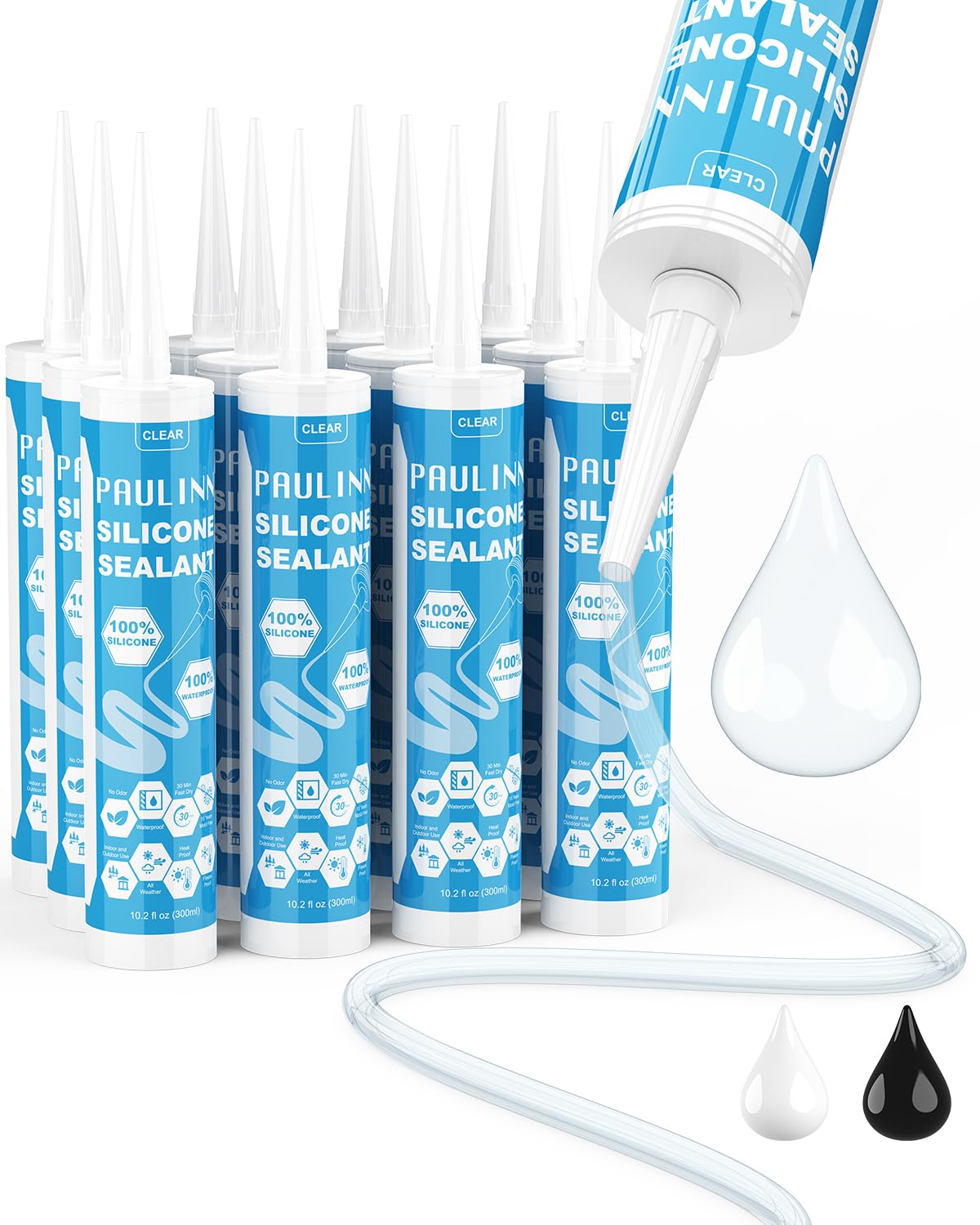 PAULINN Silicone Caulk - Waterproof Sealant (4 Packs) -16