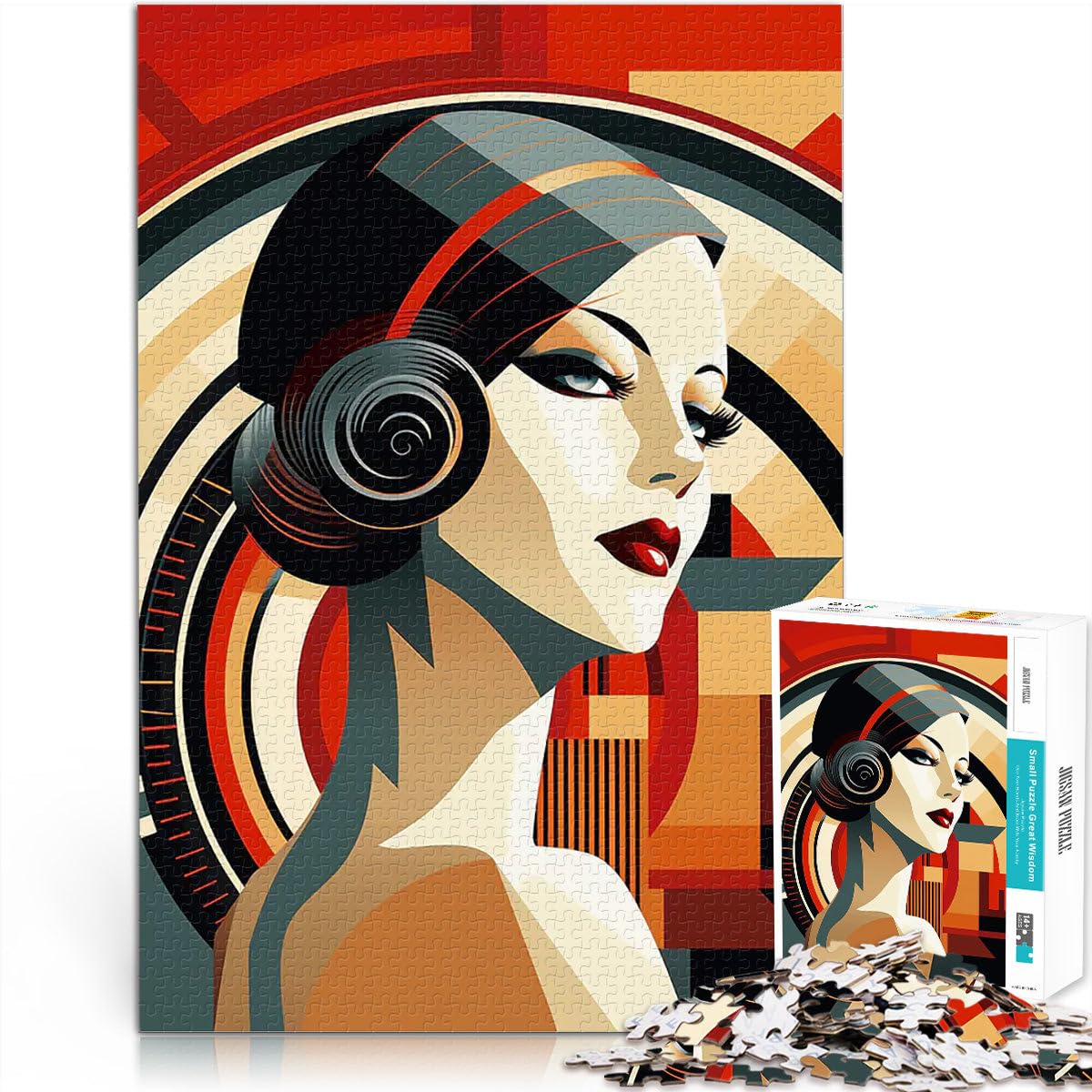 Jigsaws 1000 Pieces for teenagers Art Deco Woman Geschenke zum Suchbegriff: "Herausfordernde Spiele" Wohnkunstdekor38x26cm — image 1
