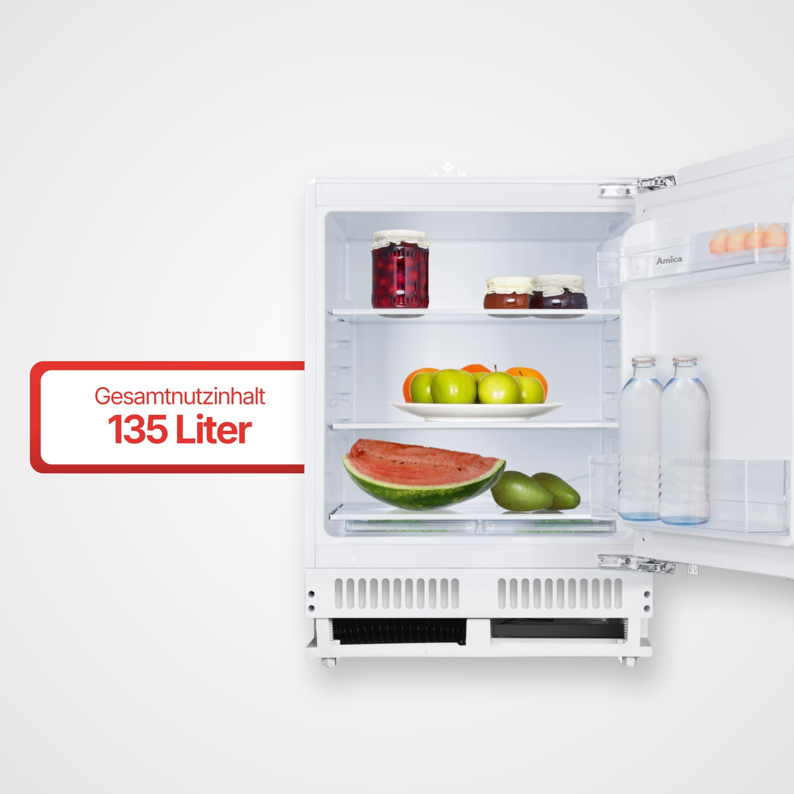 Amica Sistema de control electrónico de 820 mm para frigorífico. Iluminación LED de 81,8 x 59,6 x 55,5 cm. Nevera inferior