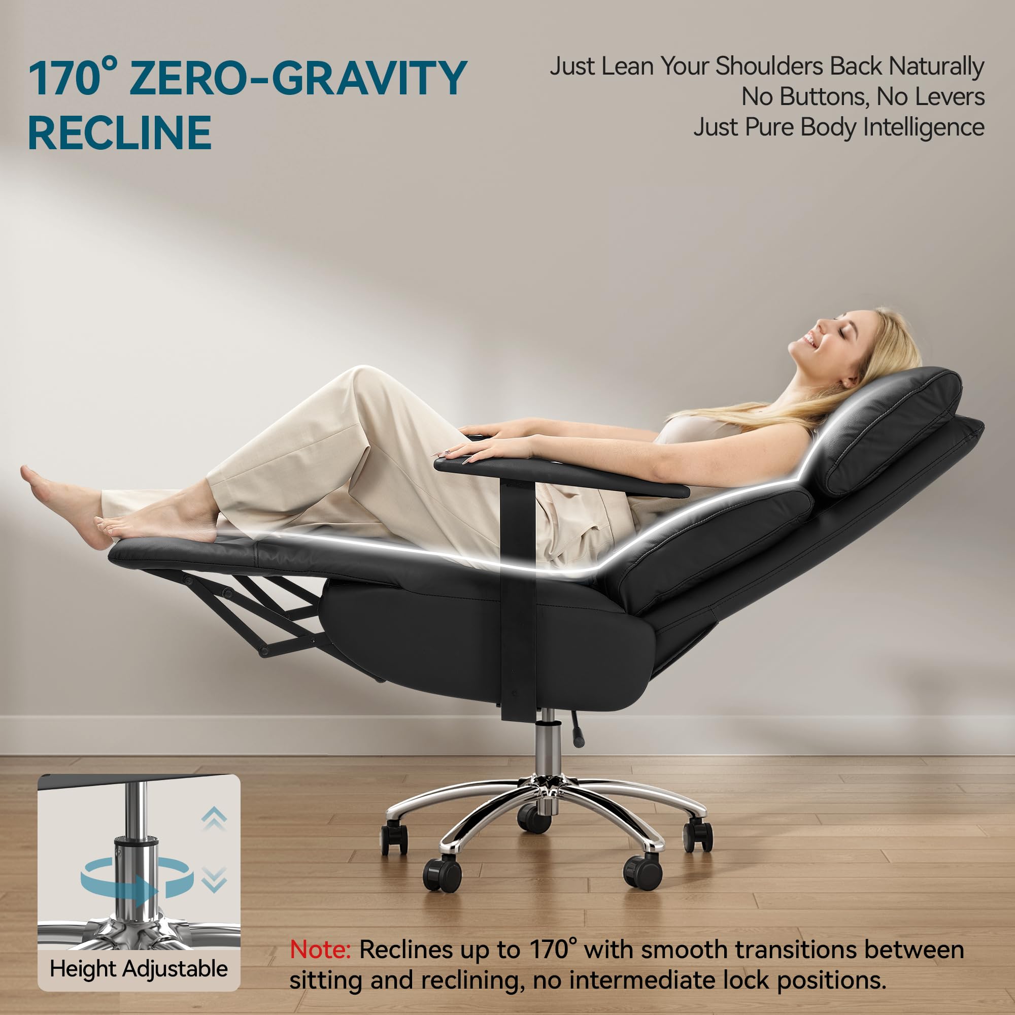 Amazon.com: OKUP M30 170° Reclining Office Chair with Footrest and