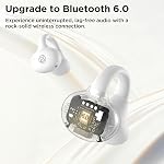 BUGANI Open Ear Earbuds Clip On Wireless Earbuds | Bluetooth 6.0 Headphones 5.1g Ultra-Light for Running Sports IPX5 Waterproof 24H Playtime ENC Clear Calls White