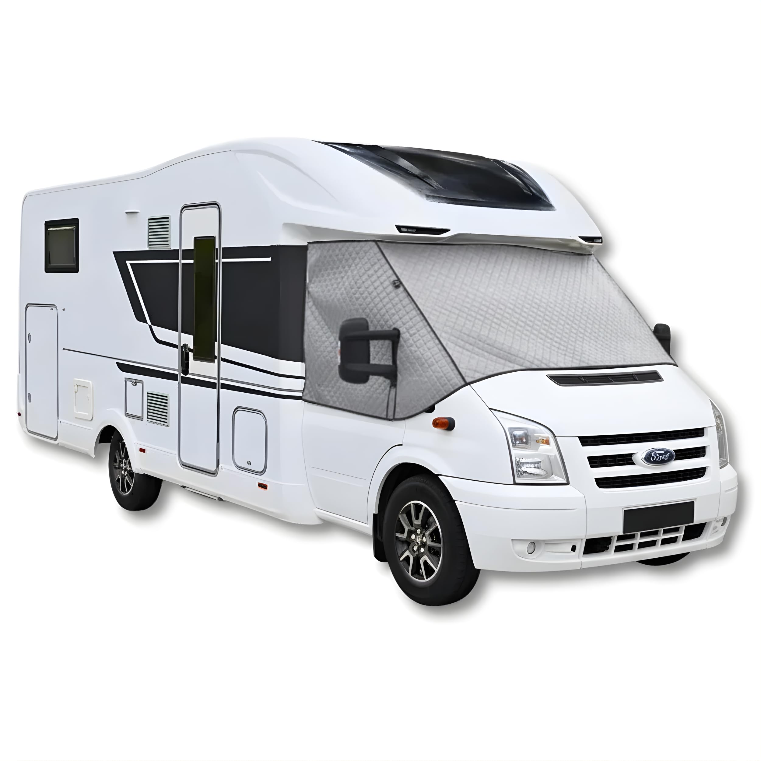 Thermomatte Außenisoliermatte für Ford Transit VI 2006-2013 Wohnmobil, Front- und Seitenscheibenabdeckung Fahrerhaus, Thermoschutz Sonnenschutz Winter Schnee EIS Abdeckung, 5-lagige Thermomatten