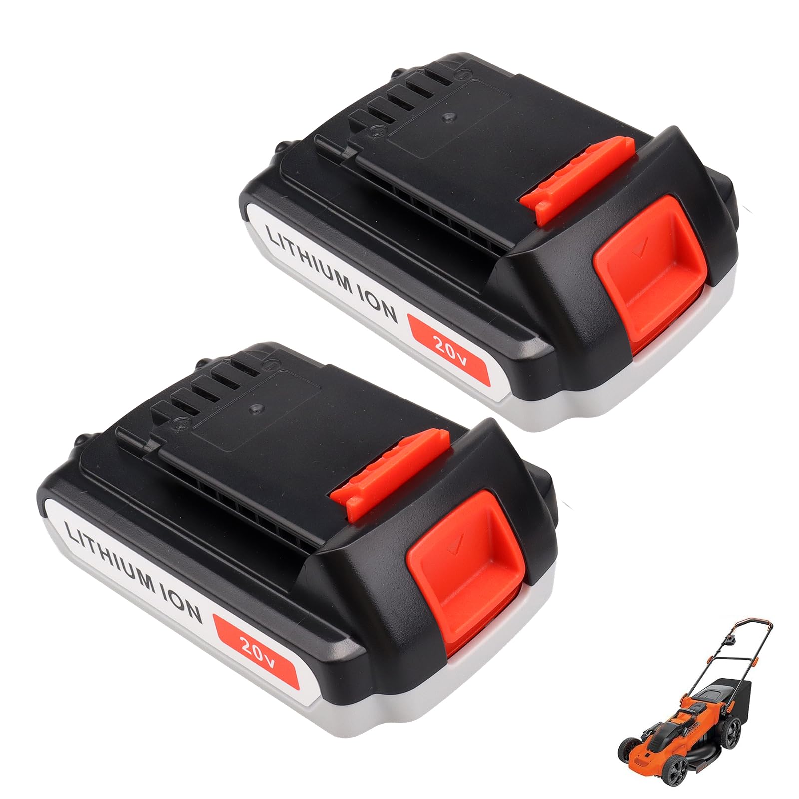 MXJFYY 2 pezzi 20V 3000mAh batteria di ricambio al litio per utensili Black & Decker BL1518 BL2018 LBXR20 LBXR2020-OPE LB20 LBX20 LB2X4020 BL2018-XJ 194309-1194205-3 194204-5 196399-0 196673-6 LXT-400