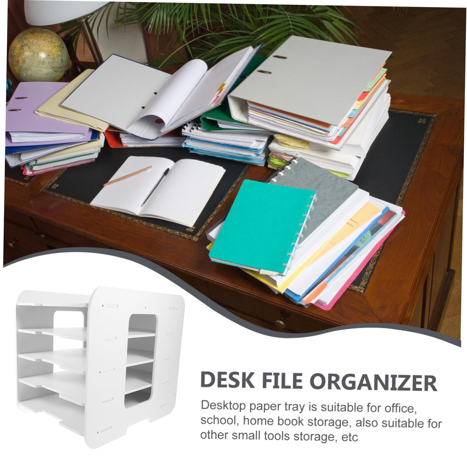 Angoily Portadocumenti Tavolo Organizzatore File in Plastica Ripiano Per Archiviazione File Riviste e Brochure Design Impilabile Per Ordine Sulla Scrivania