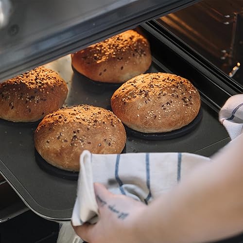 Miniatura 6 de 1 bandeja para hornear, bandejas de galletas para horno, bandeja para hornear pasteles de galletas, sartenes antiadherentes con agarres