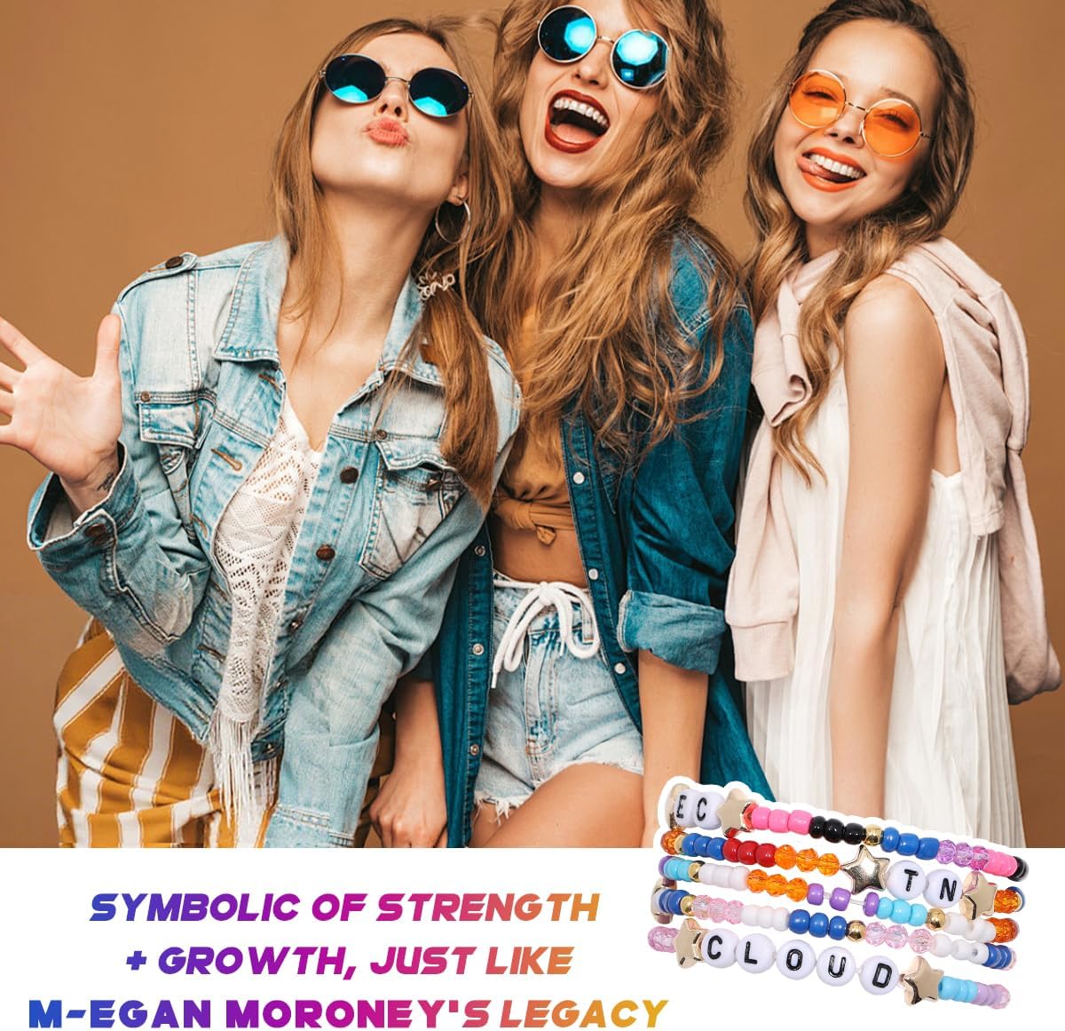 AICase for Megan Merch Moroney Gifts Toys Inspired Bracelets 5 Pcs Stackable Stretch Beaded Friendship Bracelets Figures Collection Costume Cosplay Merchandise Gifts for Fans Women Birthday Christmas - Image 4