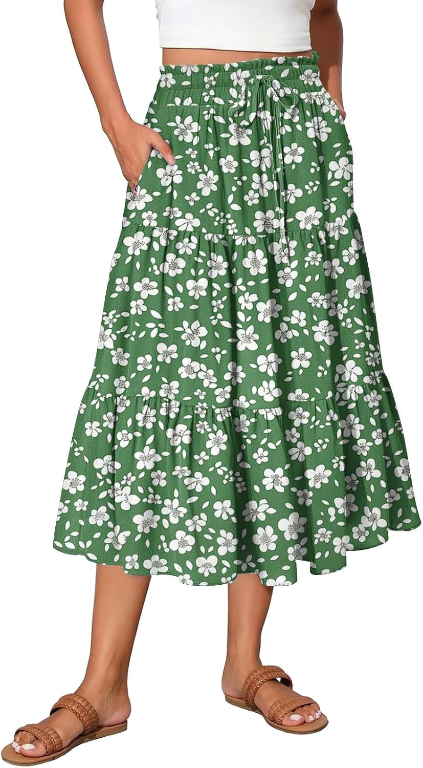 Jupe Femme Grande Taille Style Bohème Chic Flottante Et Élégante  Printemps/Été Plissée Modèle Long