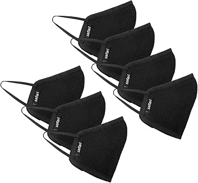 Safari Unisex Face Mask (Pack of 7) (AIR PRO MASK_Black_OS)