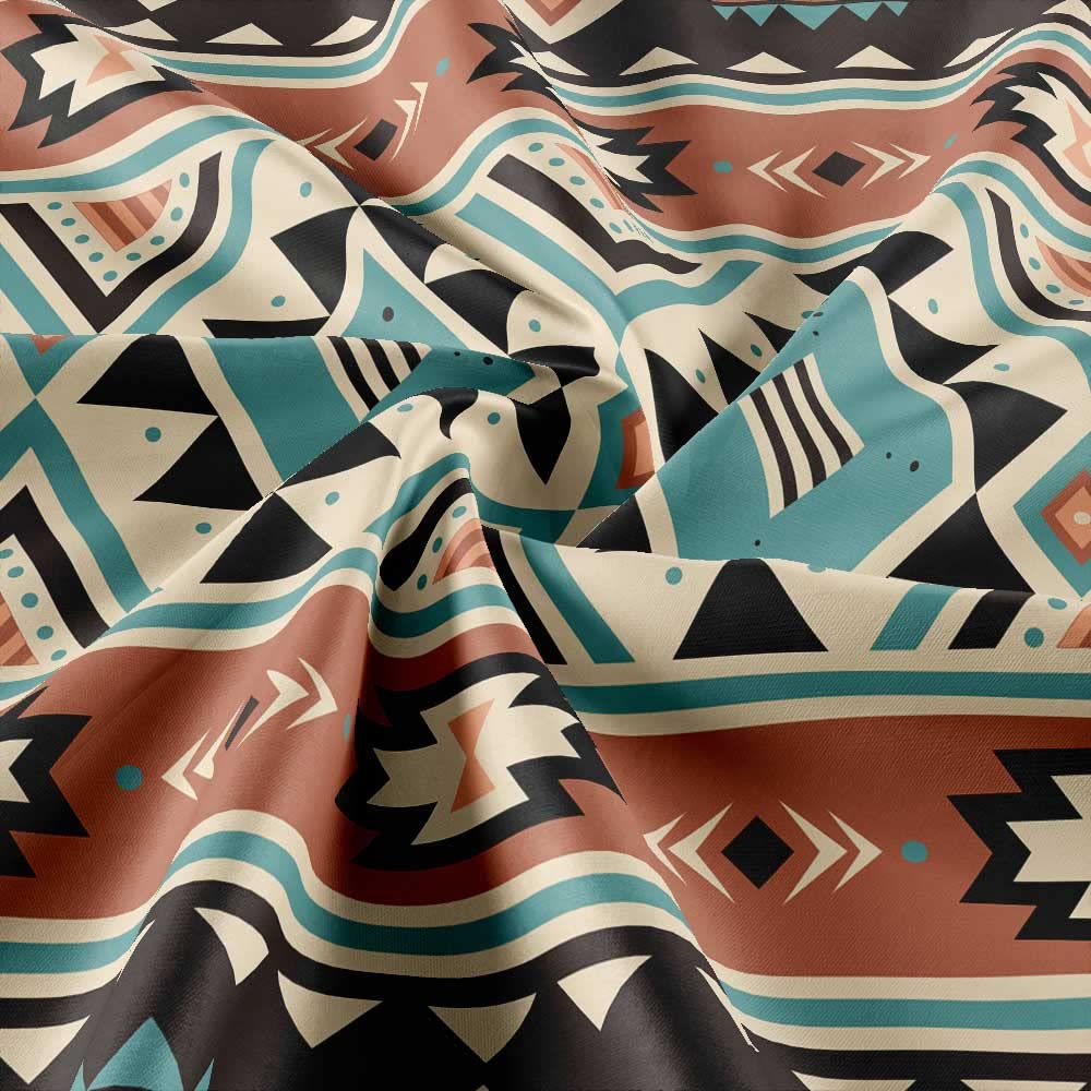Southwestern Tribal Duschvorhang Set - Azteken/Native American Design, Wasserdichter Polyester, Inkl. 12 Haken