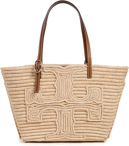 Tory Burch Women's Ella Structured Straw Small Tote