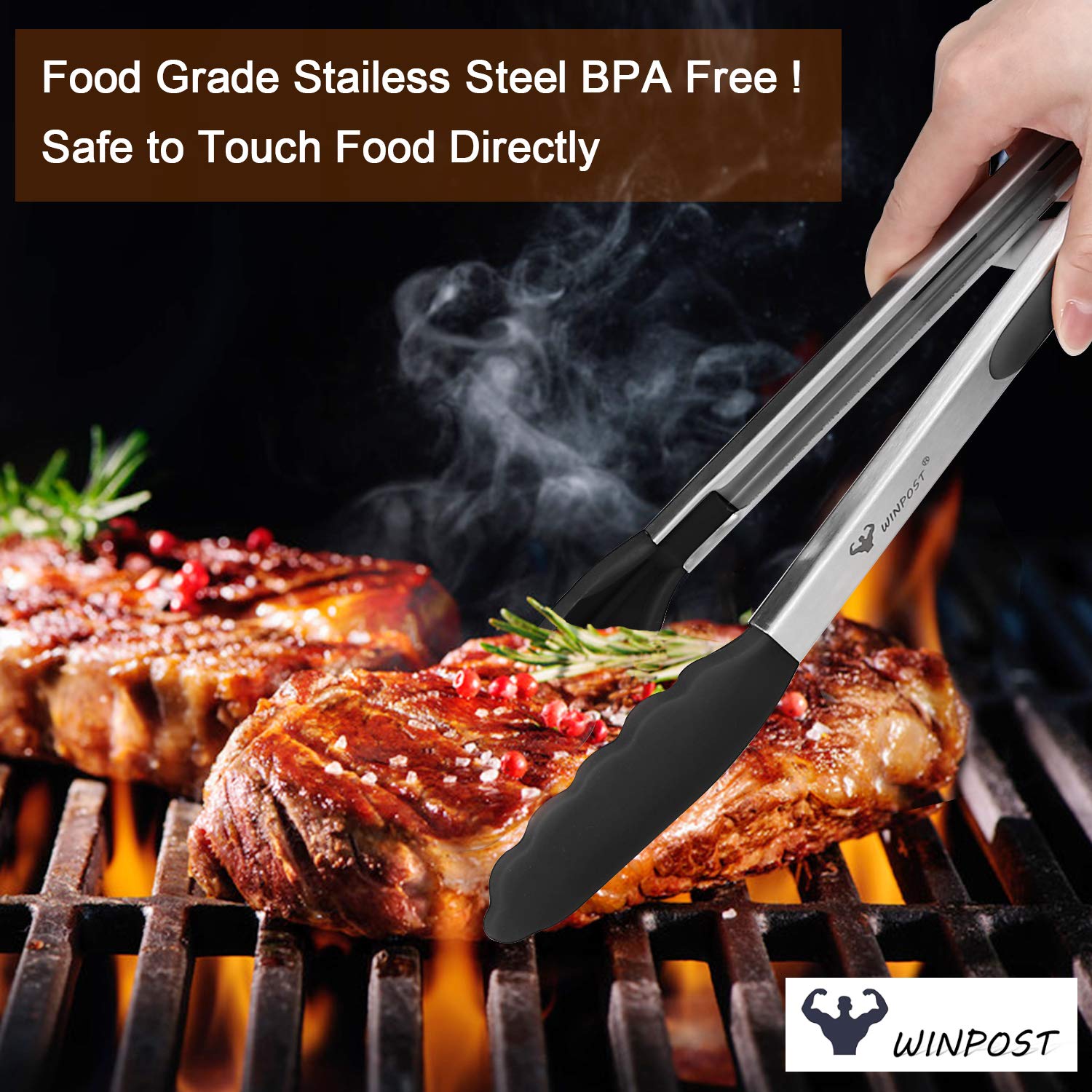 Set Di 3 Pinze Da Cucina In Acciaio Inox - 7, 9 E 12 Pollici - Per Barbecue, Grigliate E Cucina