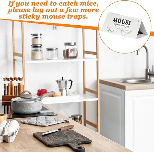 Miniatura 7 de Qualirey Paquete de 150 trampas para ratones, ratas, roedores, serpientes, insectos, ratones, almohadillas adhesivas para interiores, a granel,