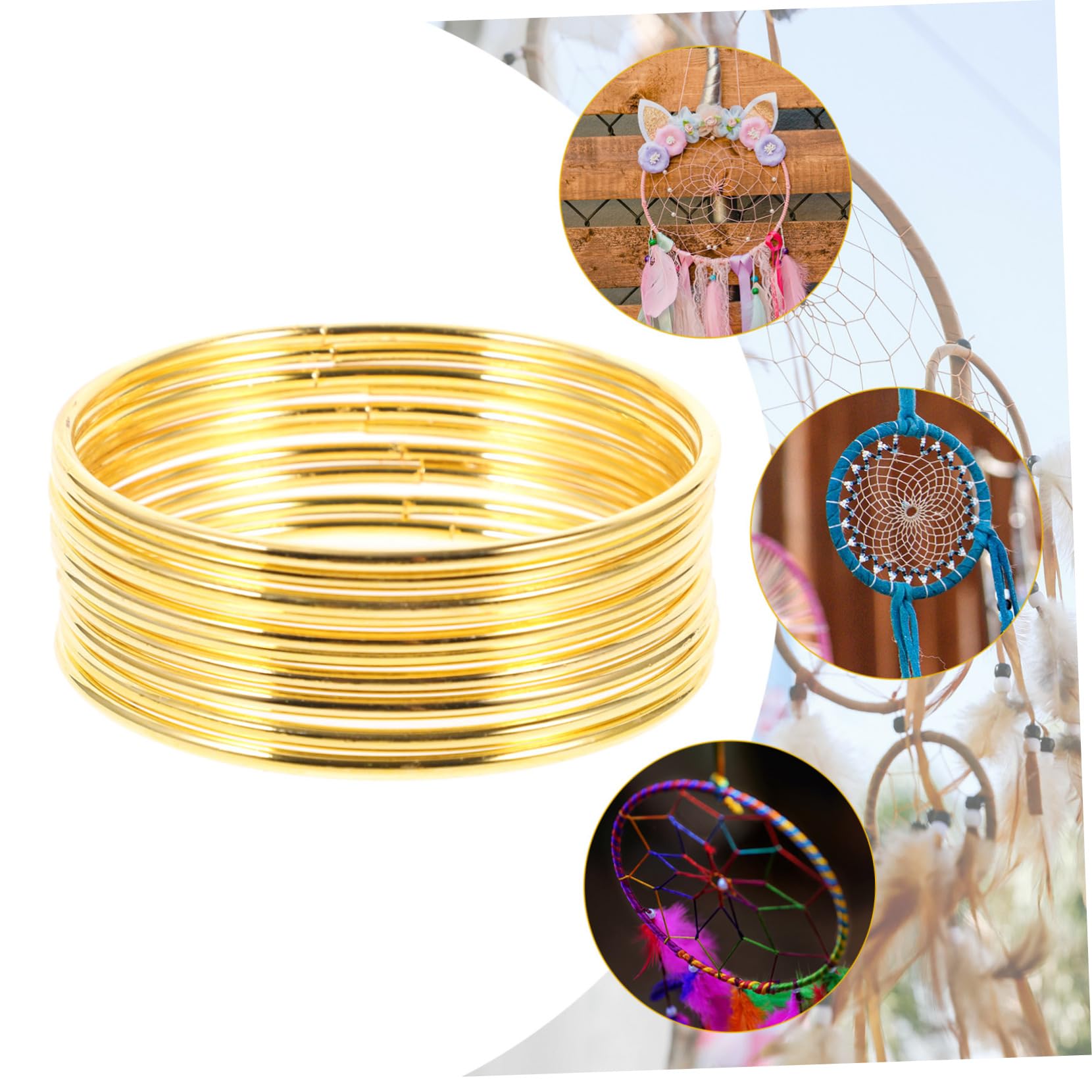 Traumfänger Zubehör Goldene Metallringe 10 Stück Rund für Bastelprojekte