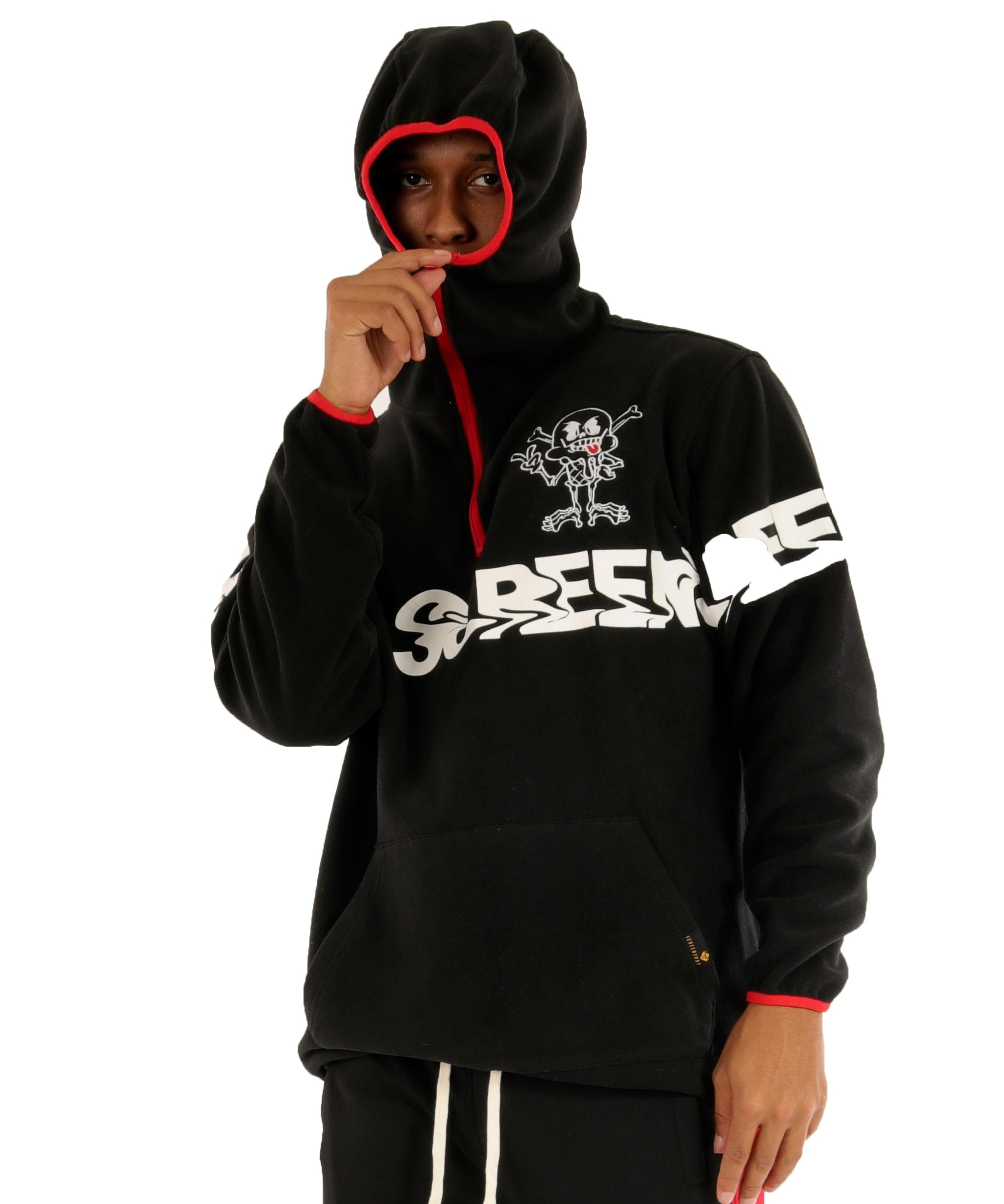 SCREENSHOTFLEECE HOODIE 3202 Mens Urban Streetwear Graffiti Embroidery Patch Fleece Pullover Hoodie Sweatshirt Top
