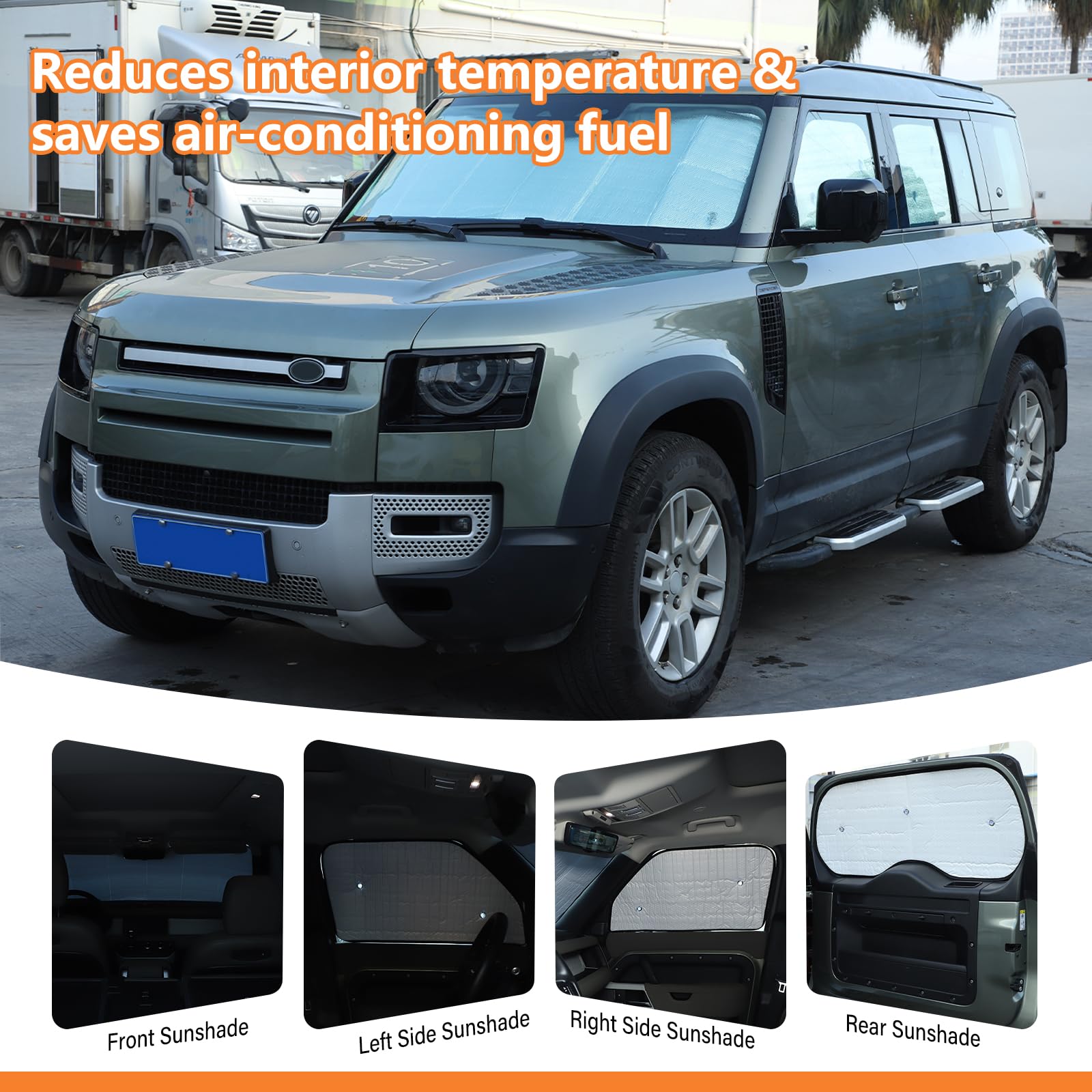 Parasole per parabrezza auto, blocca i raggi UV, parasole per finestrini anteriori, parasole pieghevole, per Land Rover Defender 110 130 2020-2022