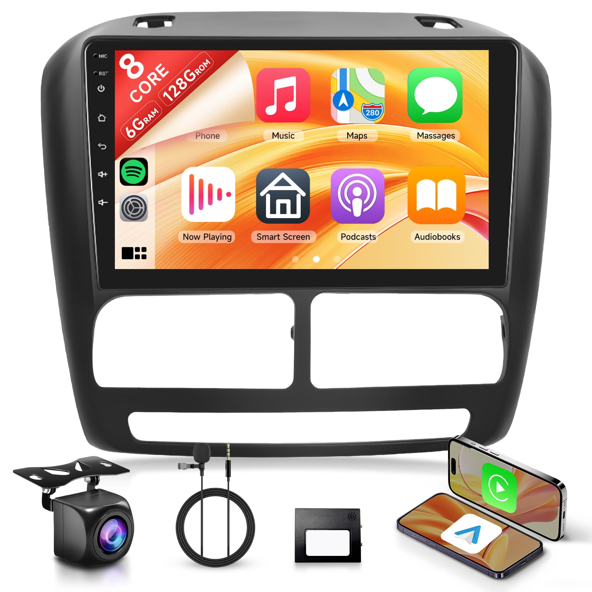 [8 Core 6+128G] Android Radio Coche para FIAT Doblo 2010-2015 Opel Combo 2011-2018 9 Pulgada Pantalla con Inalámbrico Carplay Android Auto GPS WiFi Mirror Link Bluetooth FM/RDS/DSP SWC Cámara Trasera
