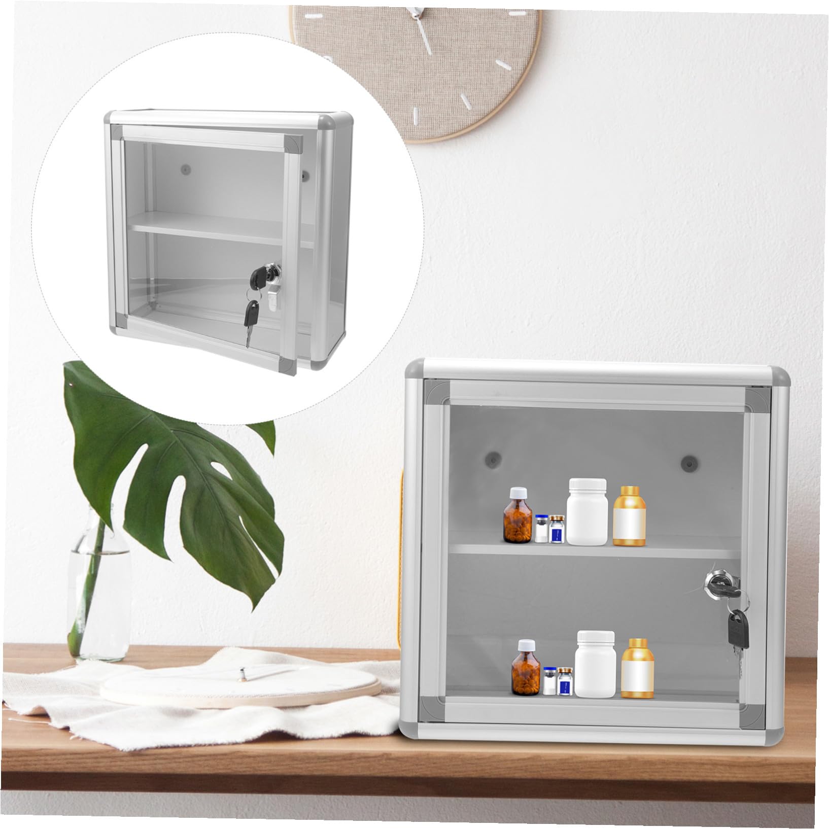 Botiquín de Primeros Auxilios Diseño Compacto y Resistente Cerradura de Aleación de Aluminio, Caja Multifuncional de Almacenamiento Seguro para Oficina y Hogar