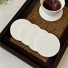 Unbreakable Acrylic Coaster Set - Set of 6 Coasters for Gaming Tables, Office Use, and Study Table Decor - Stylish and Durable Drink Coasters to Protect Surfaces (White)