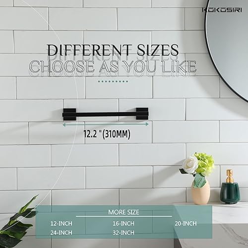 Miniatura 4 de KOKOSIRI Toalleros de 12 pulgadas, toalleros de baño, soporte para toallas de baño, soporte para papel higiénico, soporte para rollo de papel