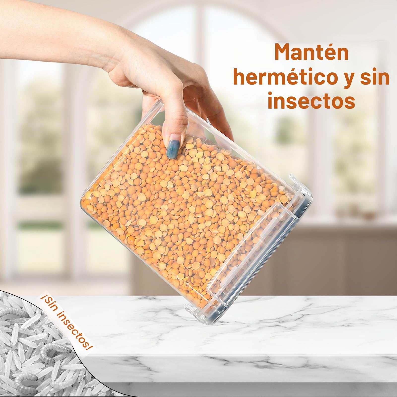 GoMaihe Botes Cocina, Juego de 32 Piezas de Recipiente de Botes Cocina Almacenaje de Plástico de Alimentos Sellados con Tapa, Se Utiliza para Almacenar Cereales Arroz, Harina, Etc