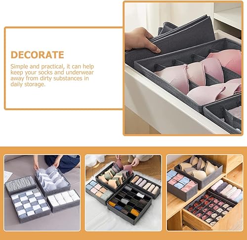 Miniatura 6 de BESPORTBLE 4pcs Foldable Underwear Organizer Boxes Fabric Drawer Dividers for Bras Socks Briefs Storage Cloth Organizers for Closet Clothing