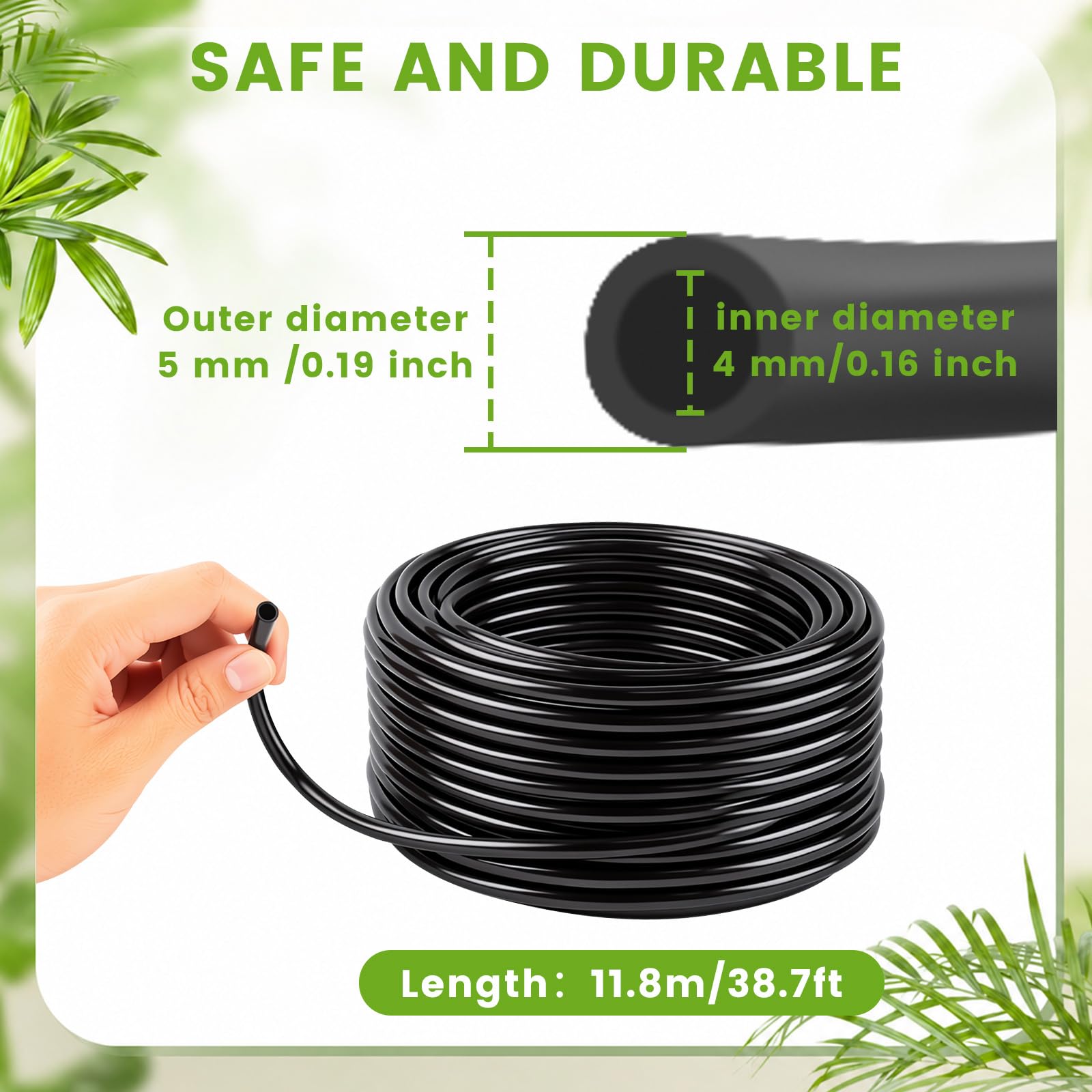 Landrip 11.8M Automatisches Bewässerungssystem Zubehör-Set | DIY Tropfbewässerungssystem+15 Tropfer+15 T-Stücks für bis zu 15 Topfpflanzen,Blumenbeet, Terrasse, Balkon oder Topfpflanzen