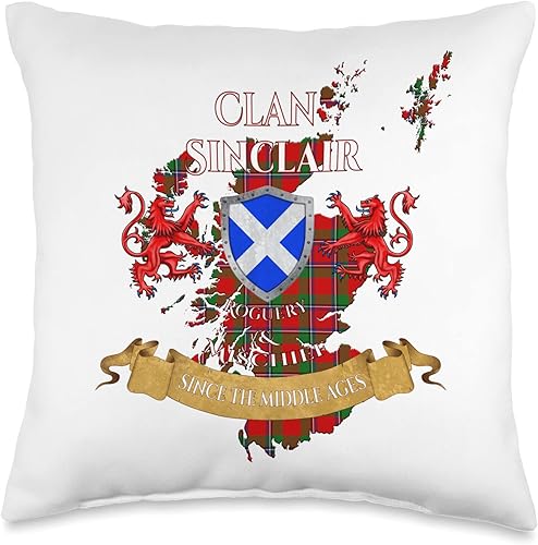 Miniatura 5 de Sinclair Scottish Family Clan Middle Age Mischief - Almohada de 18 x 18 pulgadas, multicolor