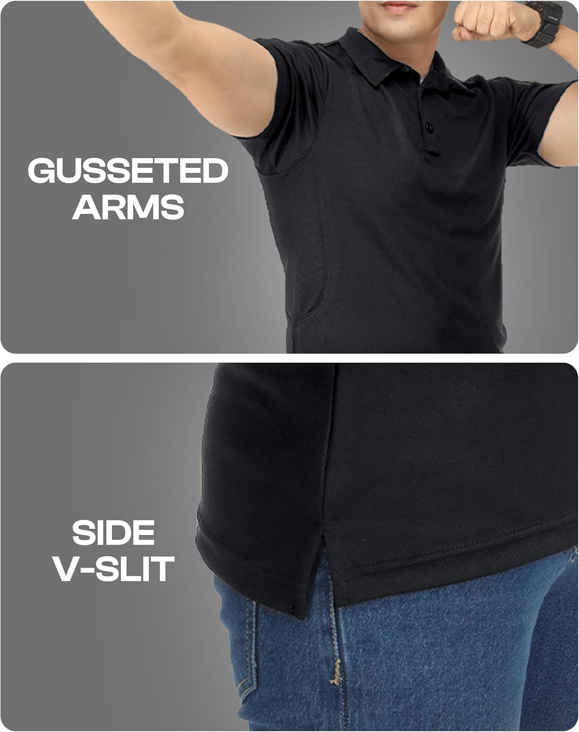 NY Threads Men's Polo Shirt Short Sleeves UPF 50+ Quick Dry Performance Tactical Pique Jersey Golf Shirt - Image 5