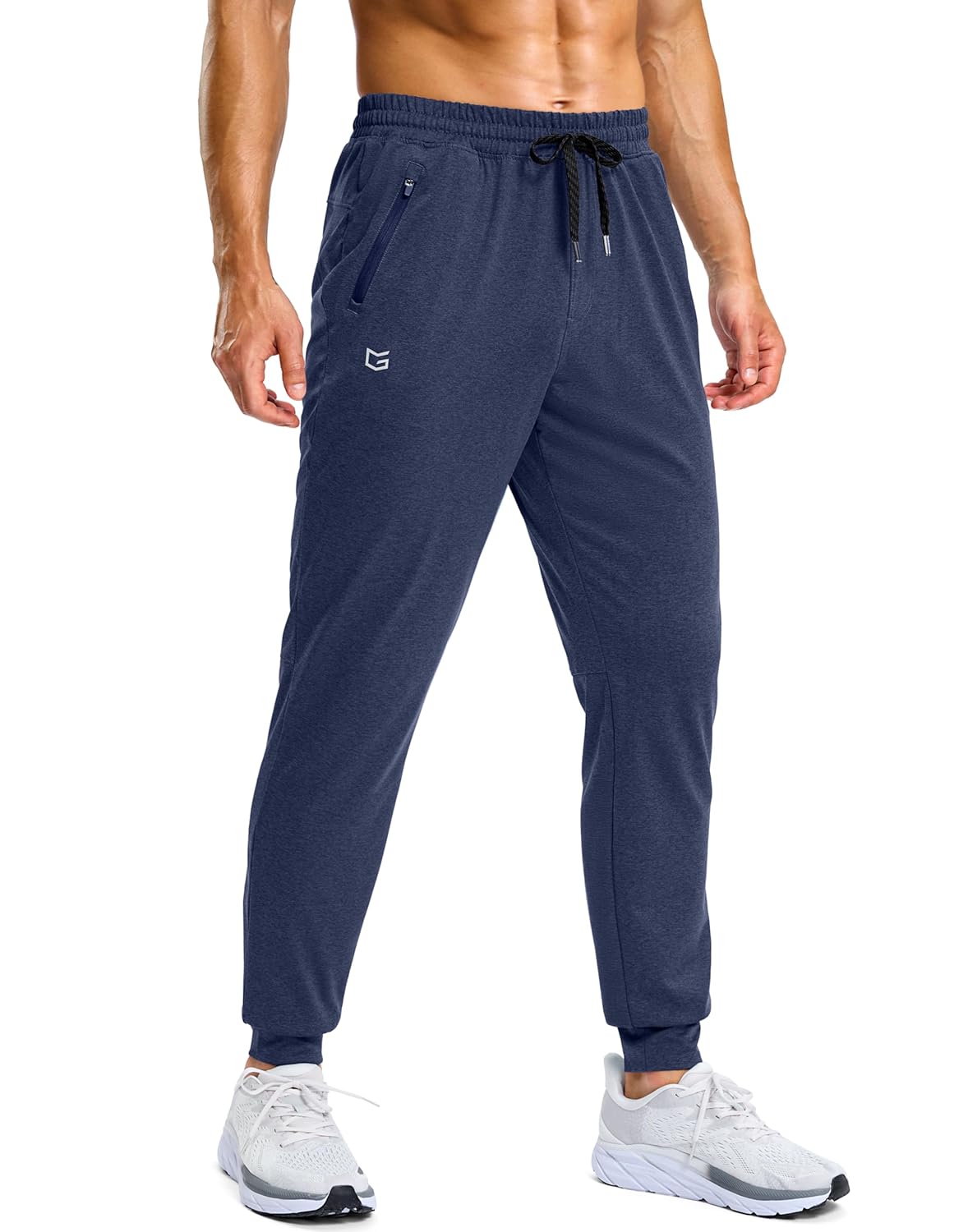 G Gradual Mens Sweatpants with Zipper Pockets Stretch Tapered Joggers Quick Dry Athletic Workout Gym Pants for Men