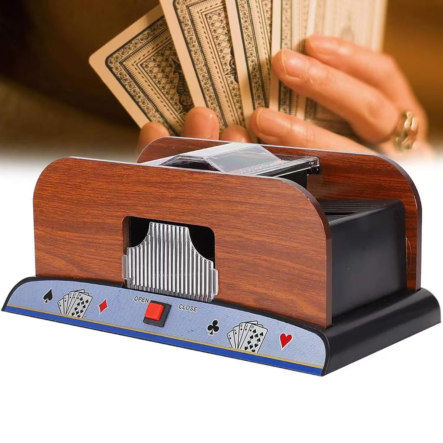 COYEUX Machine Électrique pour Croupier, Mélangeur De Cartes, Machine Automatique À Rotation À 360° pour Séparer Les Cartes, pour Le Blackjack, Le Texas Hold'em