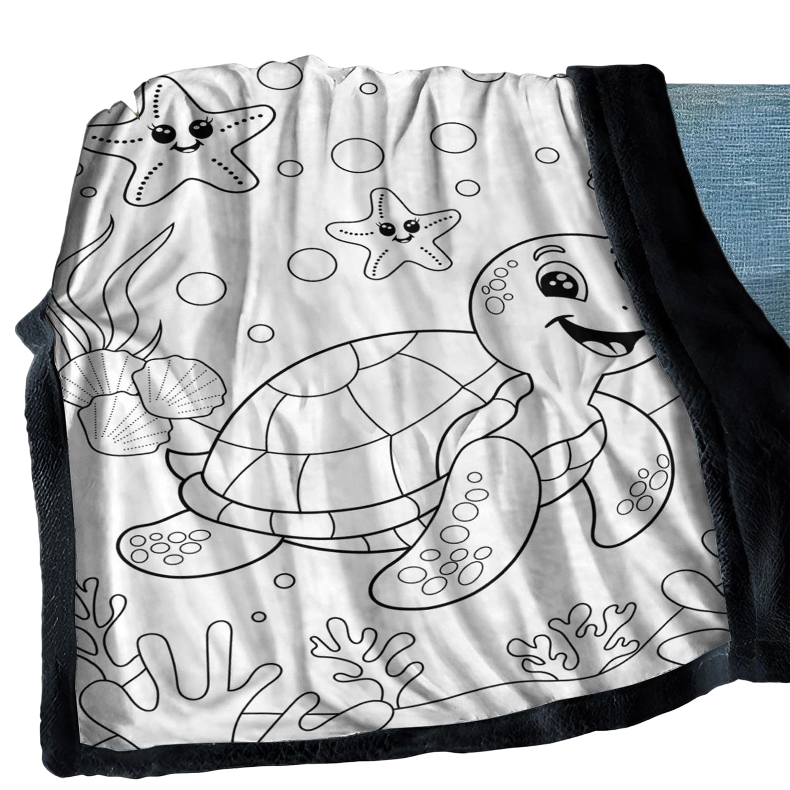 Couverture à colorier à imprimé Animal grand plaid doux lavable 150 x 127 cm