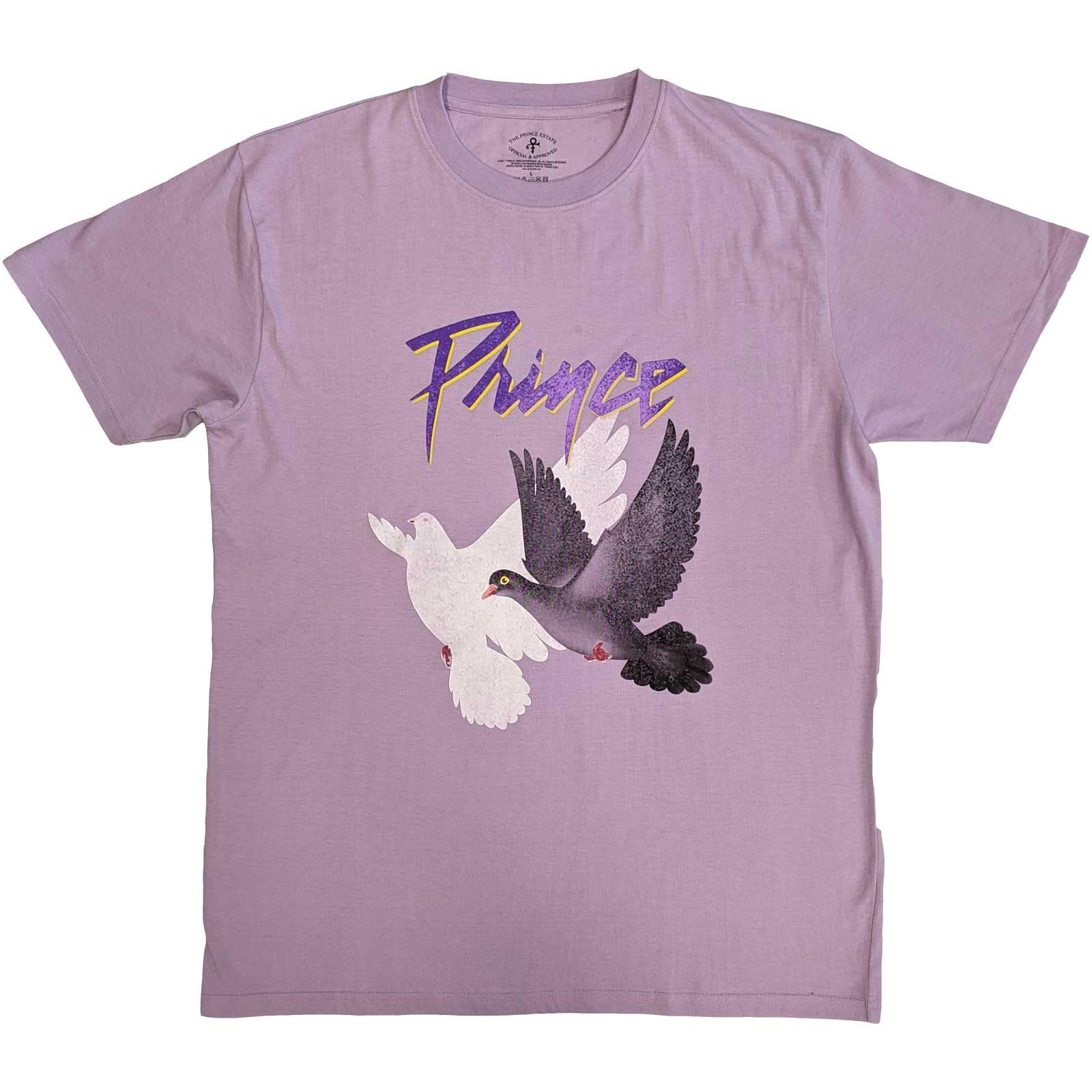 Prince T Shirt Purple Rain Doves Distressed Logo Official Unisex Purple S