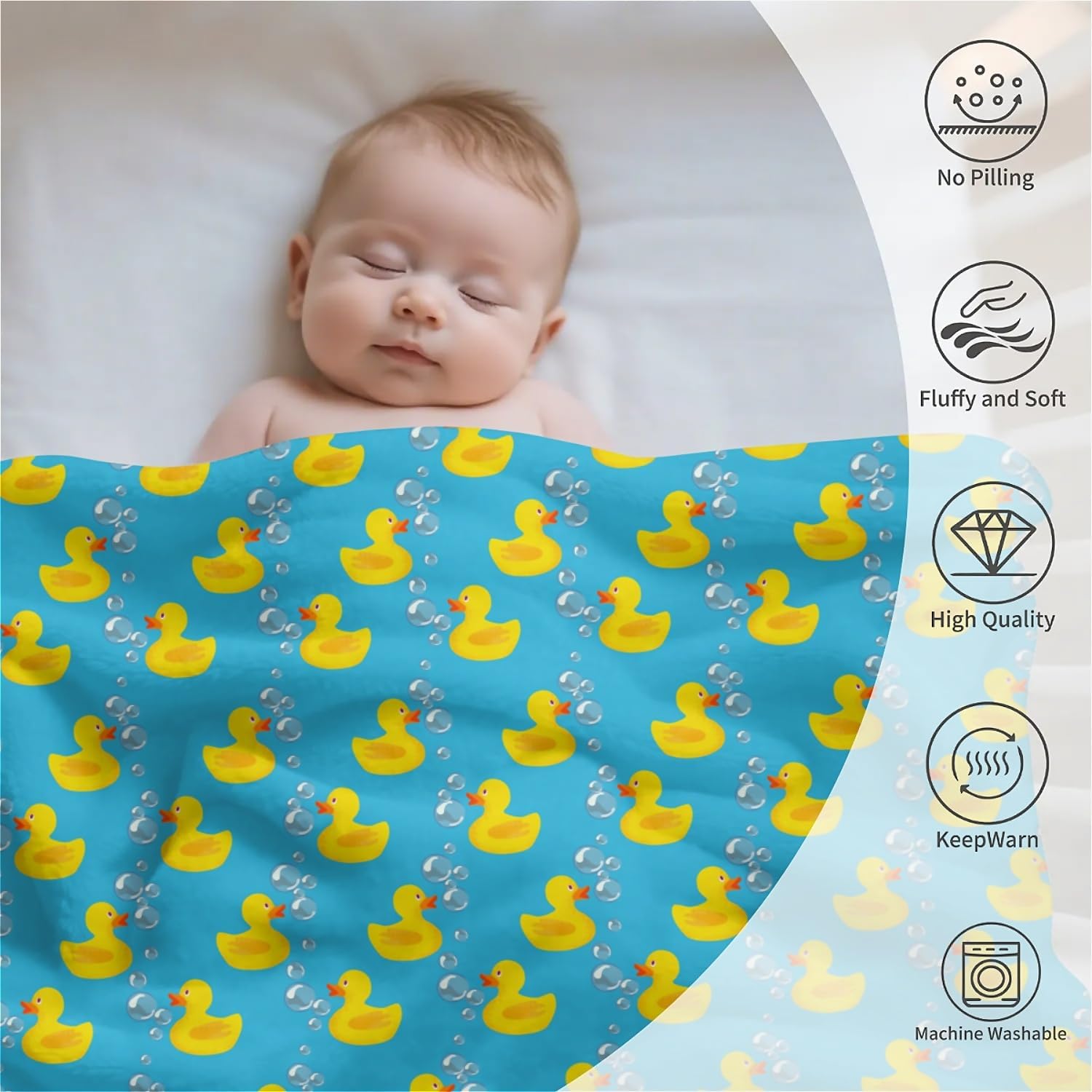 Yellow Ducks Fleece Throw Blanket 60 x 80 inches for Couch Sofa Bed,Super Soft Cozy Plush Microfiber Flannel Blanket Lightweight for Women, Men and Kids