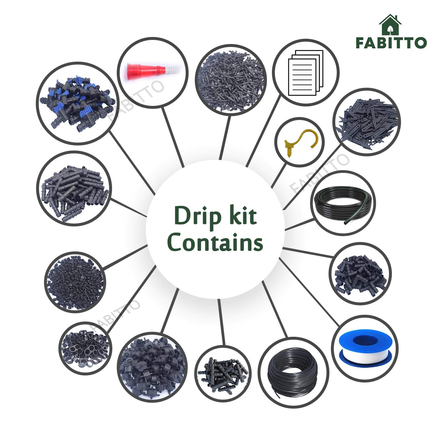 FABITTO® Drip Irrigation kit for Home Garden Plants kit Watering System for Plants. (50 Plants Drip kit) - Image 4 thumbnail