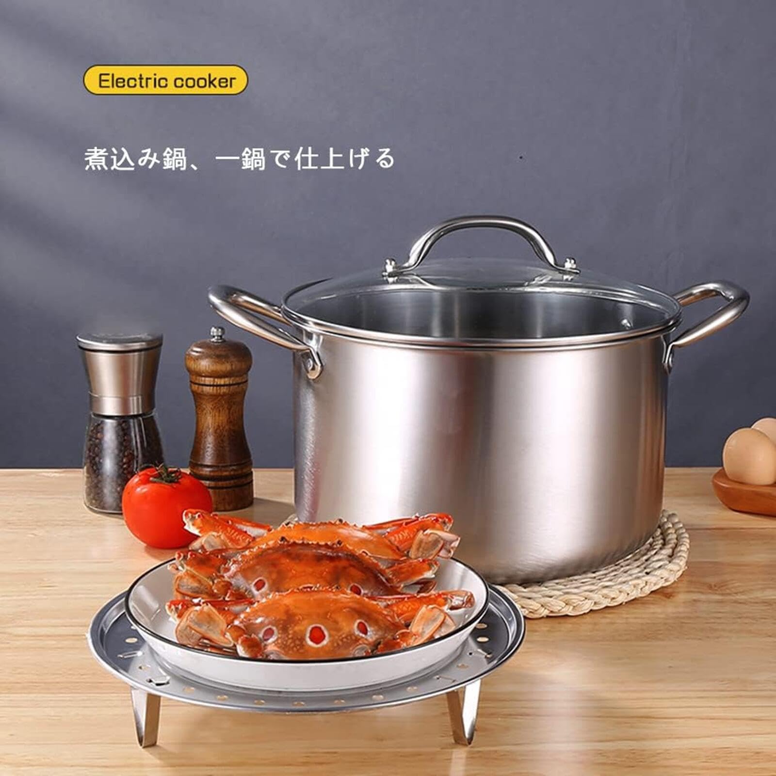 Amazon.co.jp: WNRJ 鍋セット 28cm 寸胴鍋 両手鍋 蒸し鍋兼用 