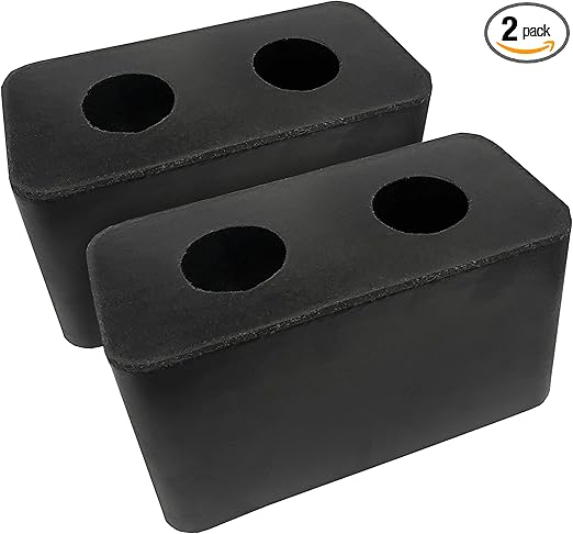 2 Pack Reinforced Rubber Dock Bumper 6” x 3.25” x 3” inch - Molded Rectangle Buffer for Semi, Truck, Trailer, Flatbed (2 Pack)