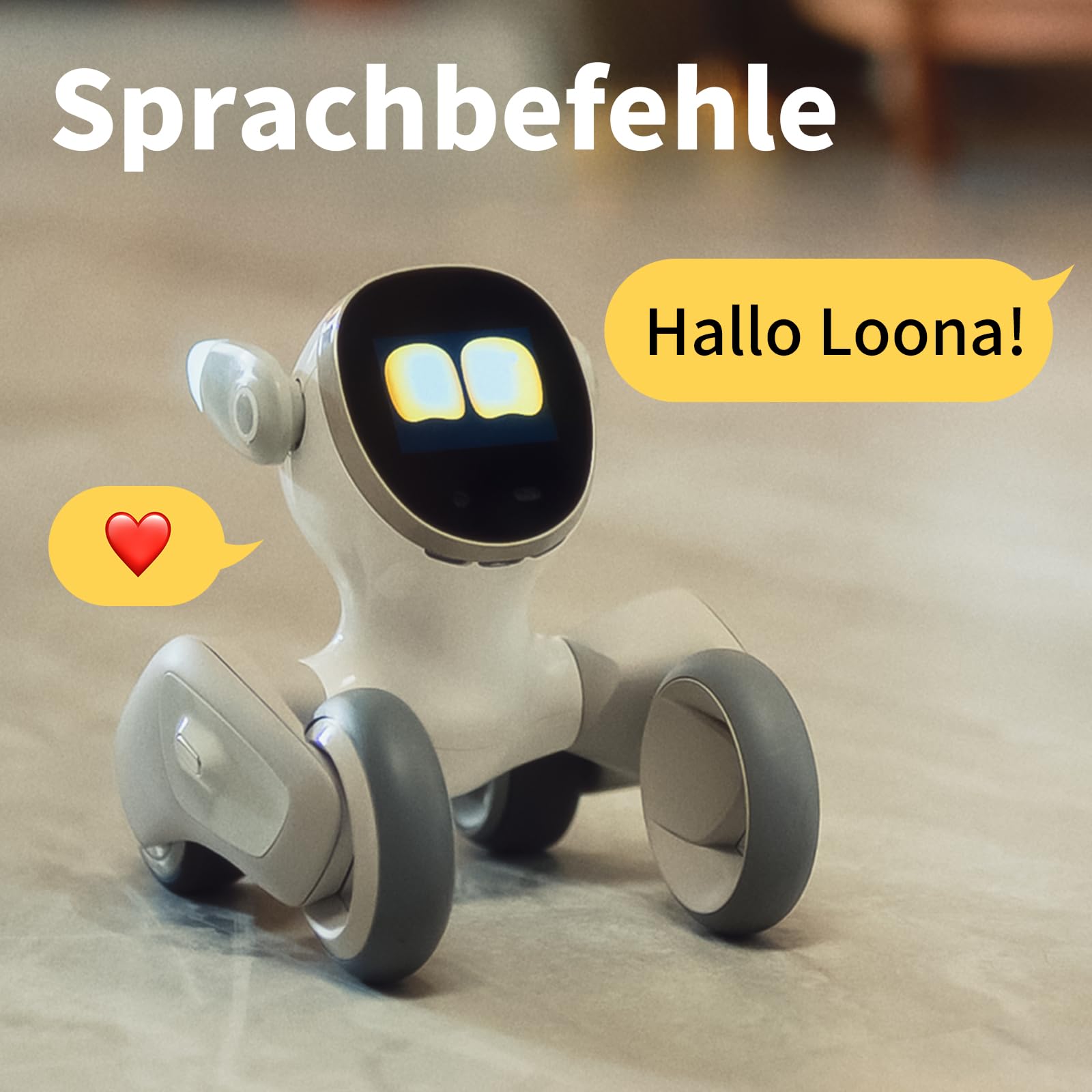Loona KEYI Premium Haustier-Roboter mit Ladestation (Smarte AI ChatGPT-4o, Stimmen- & Gestensteuerung, Echtzeit-Interaktion, Heimüberwachung)