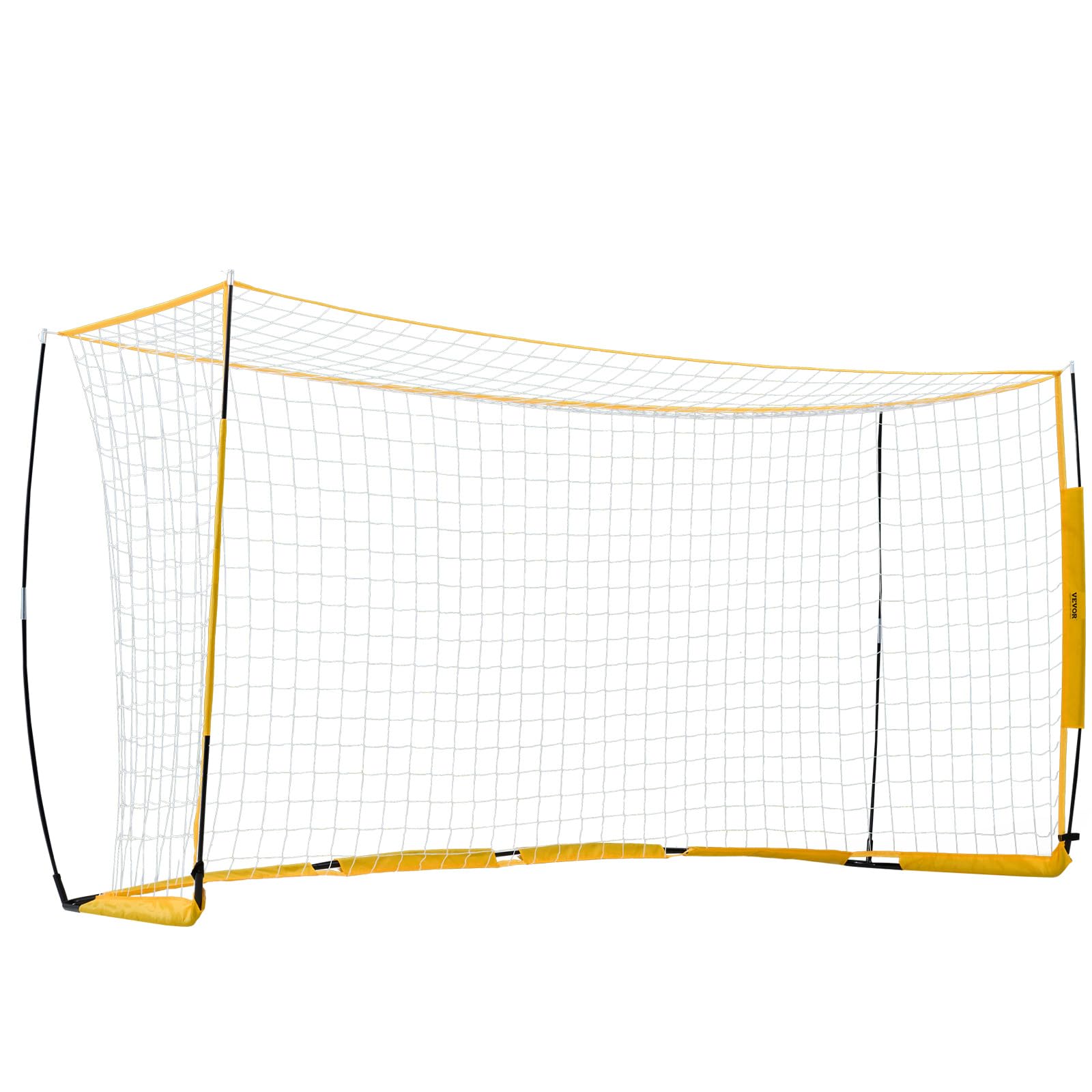 VEVOR But de football portable 1828x3657 mm cage de football enfants filet acier fibre de verre jaune