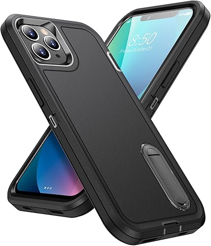 AFARER Funda para iPhone 11 Pro con soporte, grado militar a prueba de golpes tres capas resistentes a las caídas, funda de teléfono a prueba de