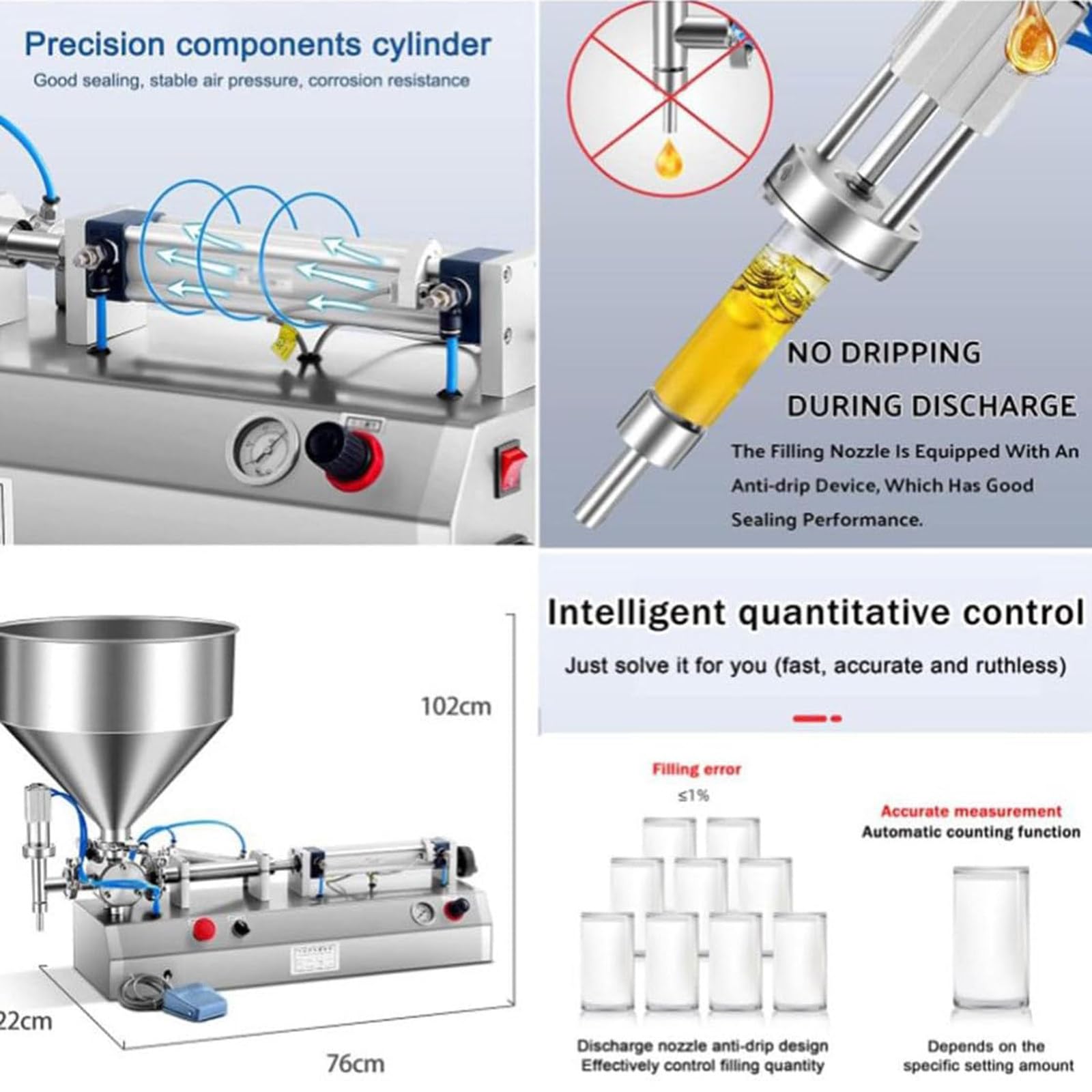 Dosatore A Pistone Semiautomatico Per Paste E Prodotti Densi Liquid-5~40ML