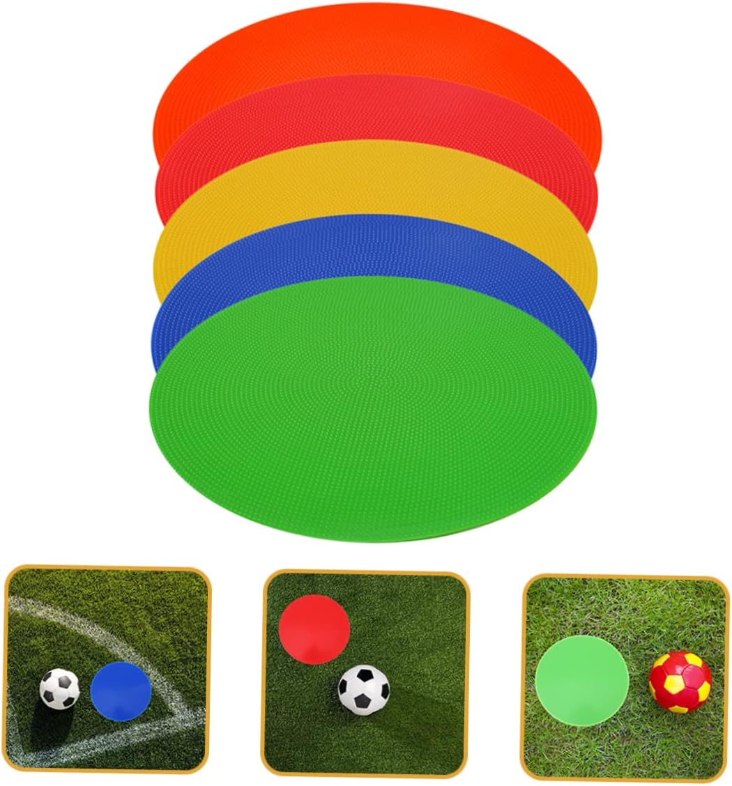 5pcs Soccer Training Discs Durable Training Signs for Football Practice Includes Red Green and Orange Markers for Outdoor Agility Drills