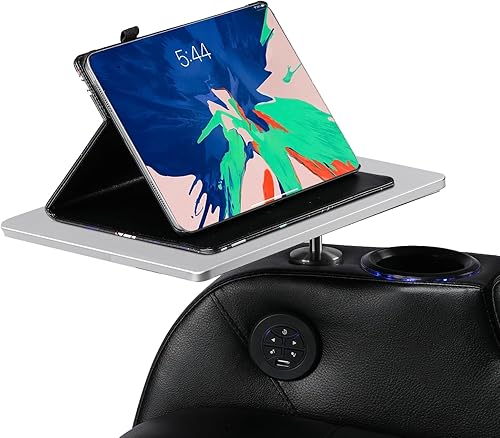 Miniatura 9 de Serie de asientos de cine en casa, mesa giratoria con bandeja negra mate