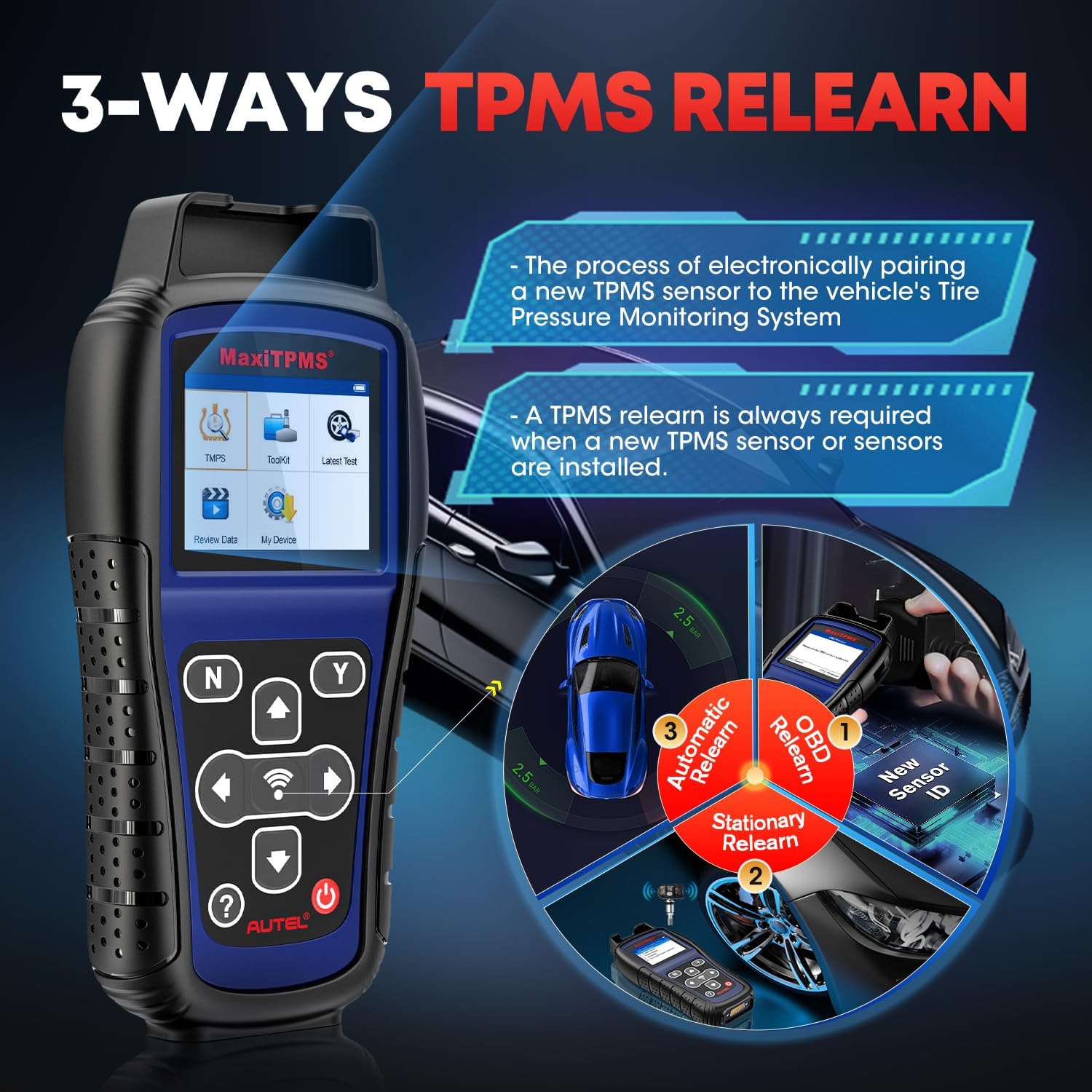 Autel MaxiTPMS TS501 PRO TPMS Programming Relearn Tool, 2026 Same as TS508WF TS508, Up of TS501 TS408S, Activate Tire Sensors, Program Autel MX-Sensors, Turn Off TPMS Light, Lifetime Free Update