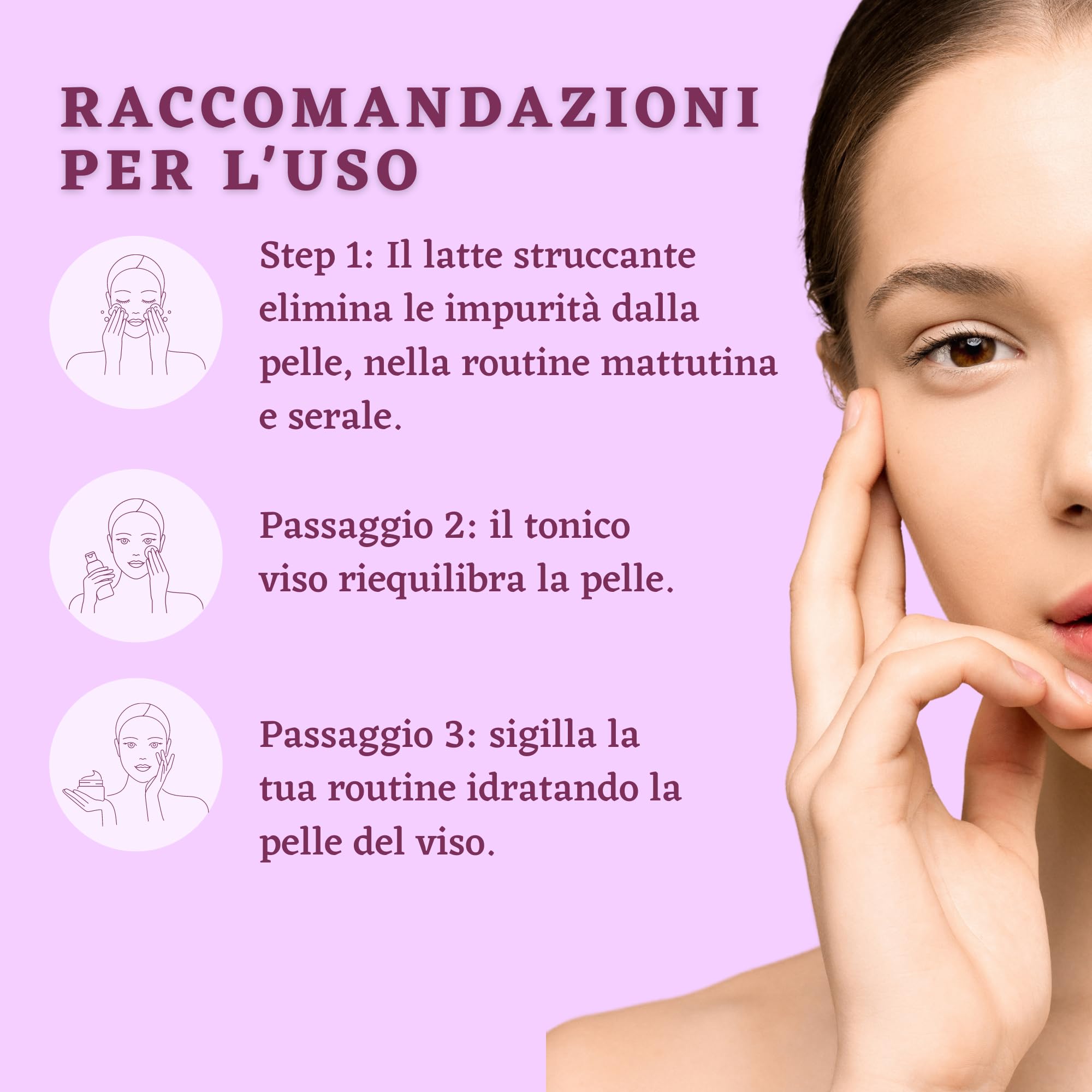 Confezione per la cura del viso giornaliera Pelle sensibile - Contiene latte detergente, tonico viso e crema viso - Idratazione e pulizia - ALBA NATURA