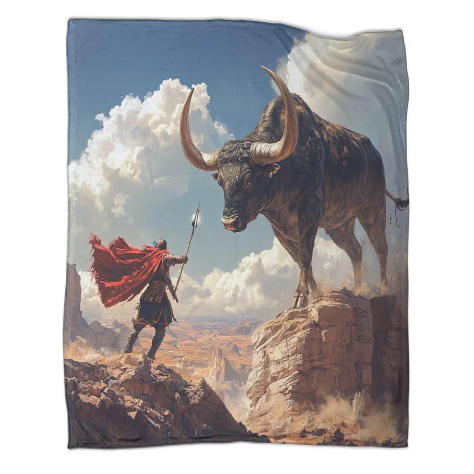 Couverture en flanelle imprimé cheptel 3D plaid doux chaud