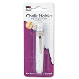Charles Leonard Pen Style Aluminum Chalk Holder with Chalk, Silver (74541) – view 2