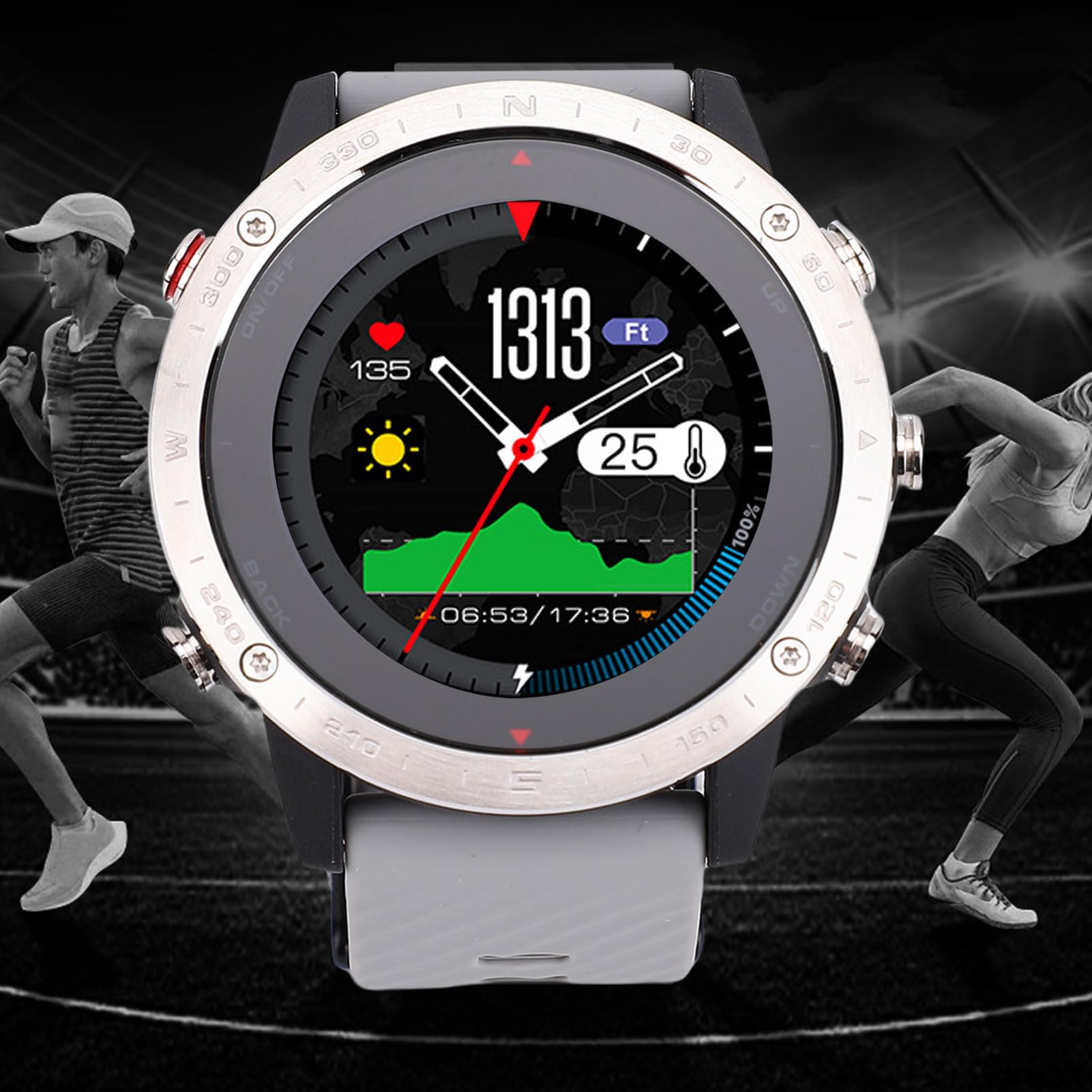 Sportowy Zegarek, Silikonowe na świeżym Powietrzu Zegarki do śledzenia Fitnessu na świeżym Powietrzu do Wspinaczki, Pływania, Biegania