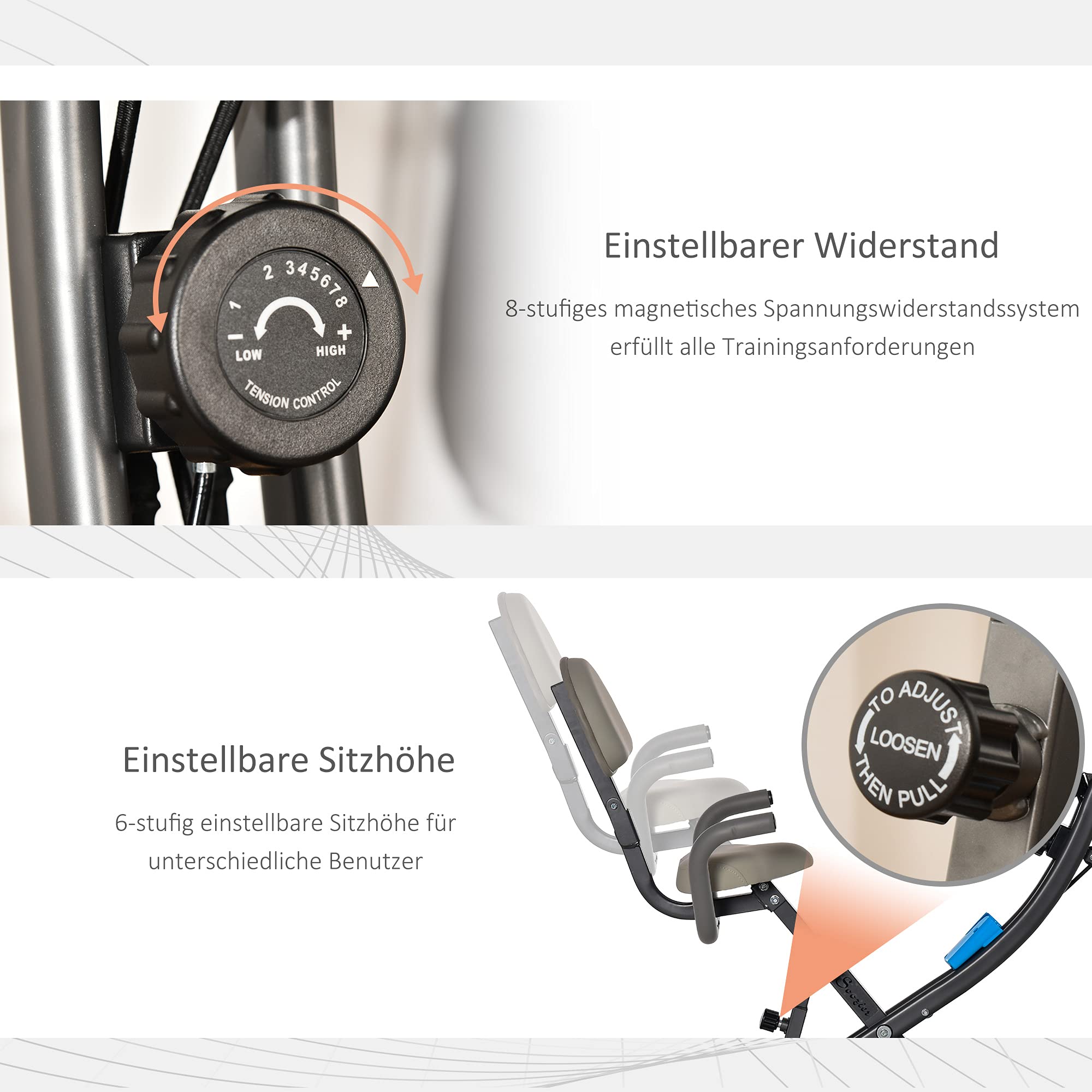 HOMCOM Hometrainer 2-in-1 fietstrainer